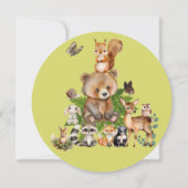 Het is een Boy Woodland Animals Forest baby shower Kaart (Achterkant)