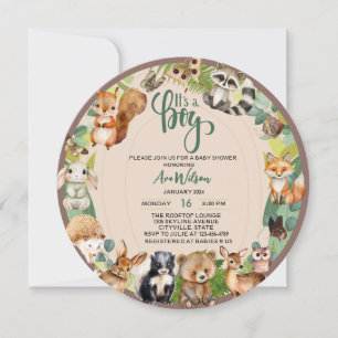 Het is een Boy Woodland Animals Forest baby shower Kaart