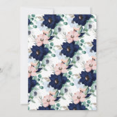 Het is een BoyNavy Blue & Blush Floral Baby shower Kaart (Achterkant)