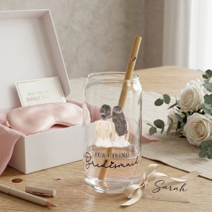 Het is een bruidsmeisje Cadeau Bruid Blikvorm Glas