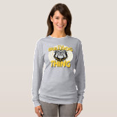 Het is een Bulldog ding lange mouw shirt-basketbal T-shirt (Voorkant volledig)
