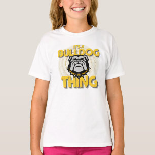 Het is een bulldog dingen basketbal shirt - crème