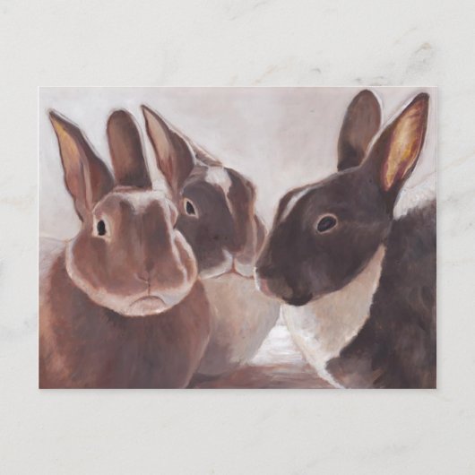 "Het is een Bunny Dicussion" Art Briefkaart (Voorkant)