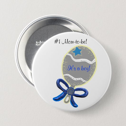 Het is een Button van een nieuwe Baby shower. (Voorkant /achterkant)