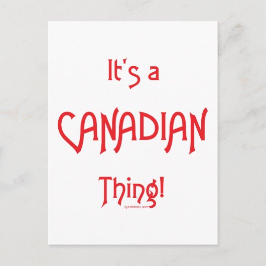 Het is een Canadees ding! Briefkaart (Voorkant)