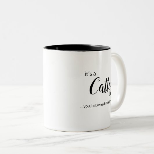 Het is een Catto Thing... tweetone koffie Mok (Voorkant rechts)