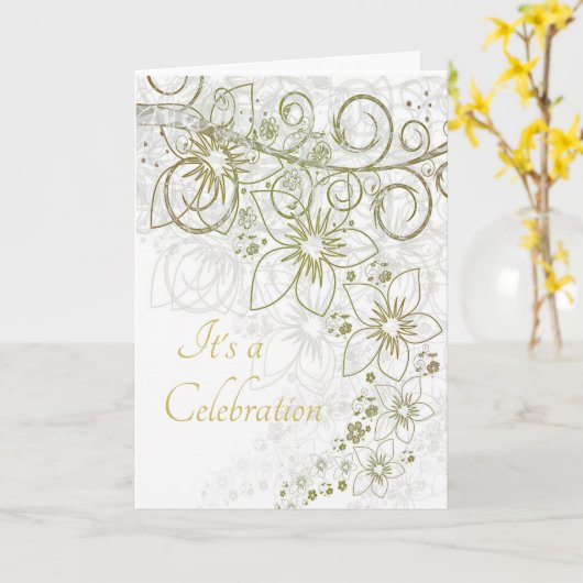 Het is een Celebration Pastor Kaart (Gele Bloem)