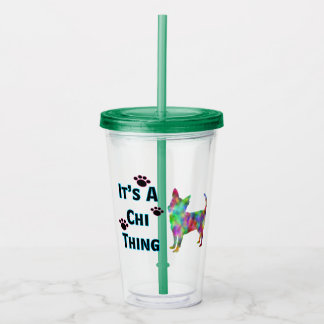 Het is een Chi-ding Acryl Tumbler Drinkbeker