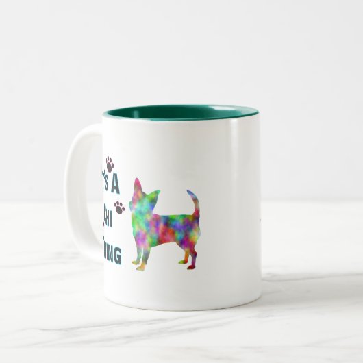 Het is een Chi-Mok Tweekleurige Koffiemok (Voorkant links)