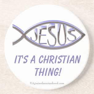 Het is een christelijke zaak zandsteen onderzetter