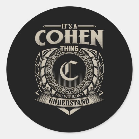 Het is een Cohen ding dat je niet begrijpt Ronde Sticker (Voorkant)
