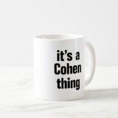 het is een cohen ding koffiemok (Voorkant rechts)