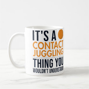 Het is een contact jongleer ding Bal Jongleur Cont Koffiemok