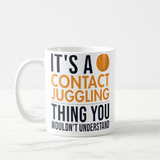 Het is een contact juggling ding bal juggelaar con koffiemok