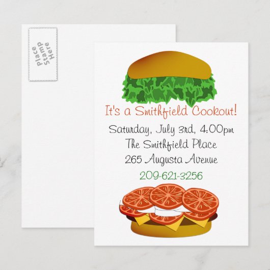 Het is een Cookout Uitnodiging Briefkaart (Voorkant / Achterkant)