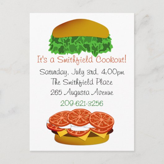 Het is een Cookout Uitnodiging Briefkaart (Voorkant)