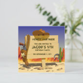 Het is een Cowboy Birthday Party. Kaart (Staand voorkant)