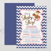 Het is een COWBOY Boys Baby shower uitnodiging (Voorkant / Achterkant)