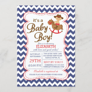 Het is een COWBOY Boys Baby shower uitnodiging