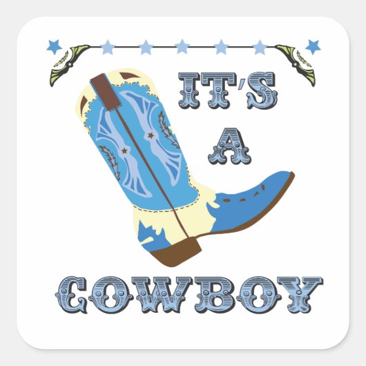 Het is een cowboy sticker (Voorkant)
