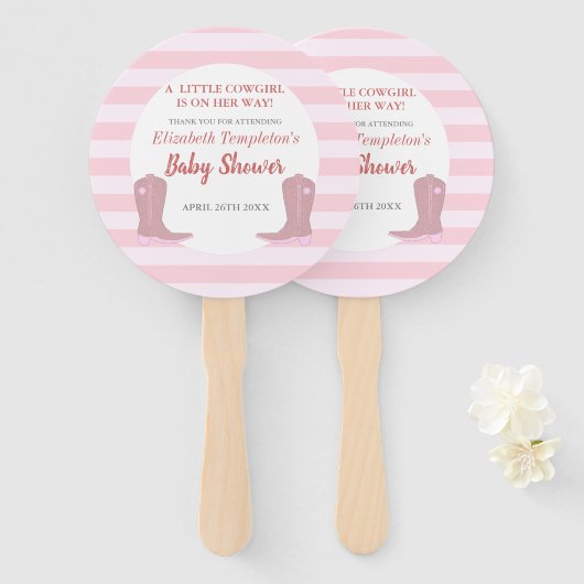 Het is een Cowgirl Country Baby shower Fans Handwaaier (Voorkant en achterkant)