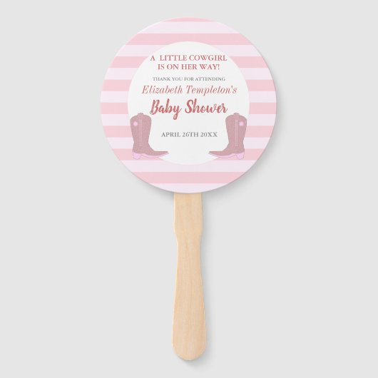 Het is een Cowgirl Country Baby shower Fans Handwaaier (Voorkant)