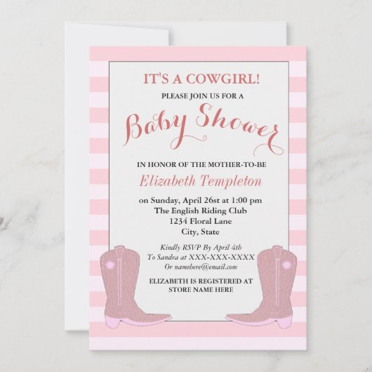 Het is een Cowgirl Country Baby shower Kaarten (Voorkant)