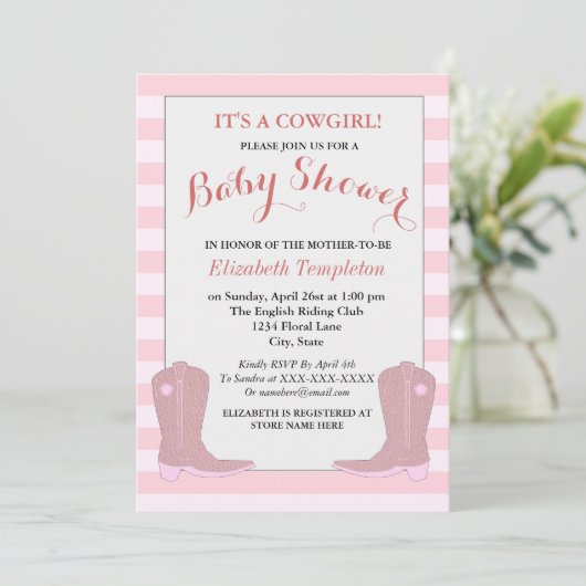 Het is een Cowgirl Country Baby shower Kaarten (Staand voorkant)