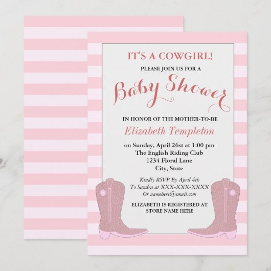 Het is een Cowgirl Country Baby shower Kaarten (Voorkant / Achterkant)