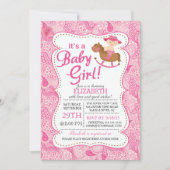 Het is een COWGIRL Meisjes Baby shower Invitation Kaart (Voorkant)