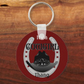 Het is een Cowgirl THANG sleutelhanger (Voorkant)