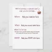 Het is een Cupcake feest. Uitnodigingen (Achterkant)