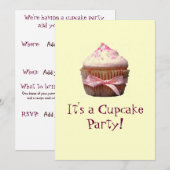 Het is een Cupcake feest. Uitnodigingen (Voorkant / Achterkant)