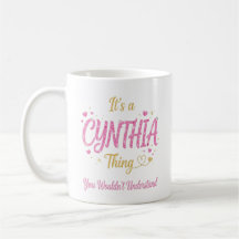 Het is een Cynthia-ding Roze Goud Vrouwen Cadeau