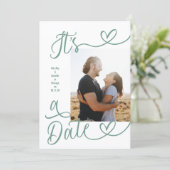 Het is een datum Foto Sage Groene Trouw  Save The Date (Staand voorkant)