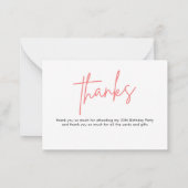 Het is een dertig ding 30e verjaardag dank je notitiekaartje (Achterkant)