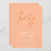 het is een dertig ding 30e verjaardag perzik foto kaart (Voorkant / Achterkant)