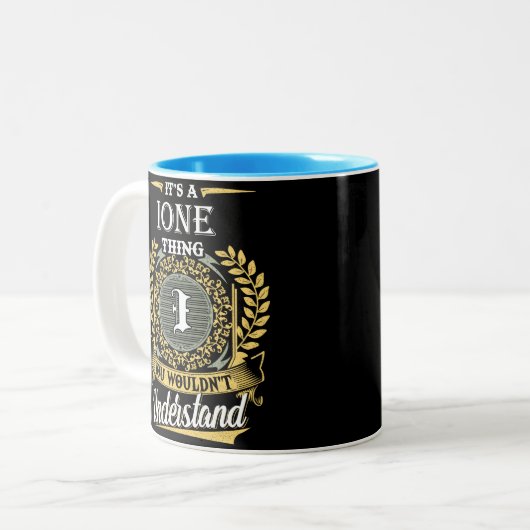 Het is een ding dat je niet kon begrijpen tweekleurige koffiemok (Voorkant links)