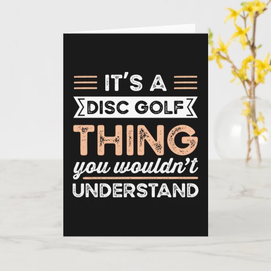 Het is een Disc golf Ding Grappig frolf Cadeau Kaart (Gele Bloem)