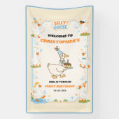 Het is EEN Domme Gans Retro 1e Verjaardag Pret Mod Spandoek (Verticaal)