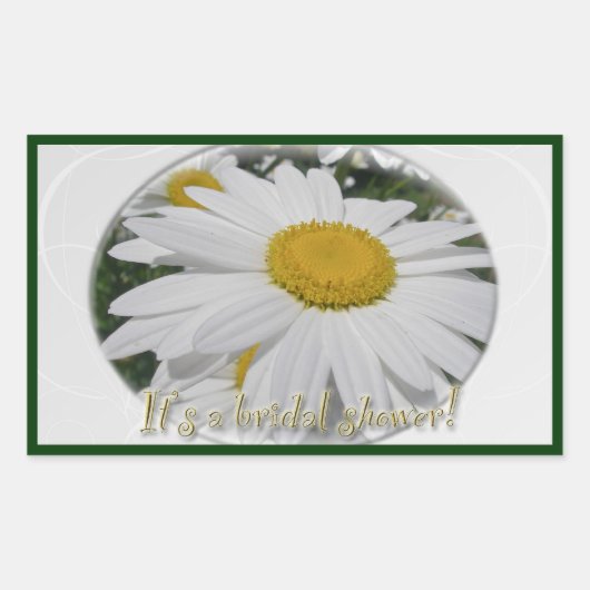 "Het is een douche" Daisy Wildflower Vrijgezellenf Rechthoekige Sticker (Voorkant)