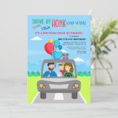 Het is een drive by Birthday Parade Invitation Kaart (Staand voorkant)