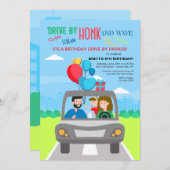 Het is een drive by Birthday Parade Invitation Kaart (Voorkant / Achterkant)
