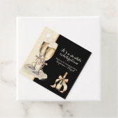 Het is een dubbel feest met gouden champagne bedankjes labels (In situ)