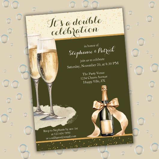 Het is een dubbel verjaardagsfeest met groene cham kaart