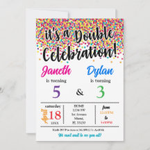 Het is een dubbele verjaardagsuitnodiging