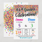 Het is een dubbele verjaardagsuitnodiging kaart (Voorkant / Achterkant)