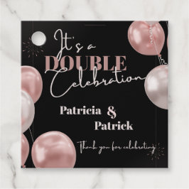 Het is een dubbele viering gezamenlijke verjaardag bedankjes labels