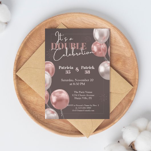 Het is een dubbele viering gezamenlijke verjaardag kaart