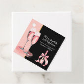 Het is een dubbele viering Roze Champagne Verjaard Bedankjes Labels (In situ)
